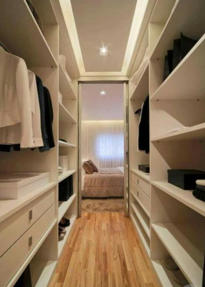 П-образная гардеробная комната в спальню Мурманск