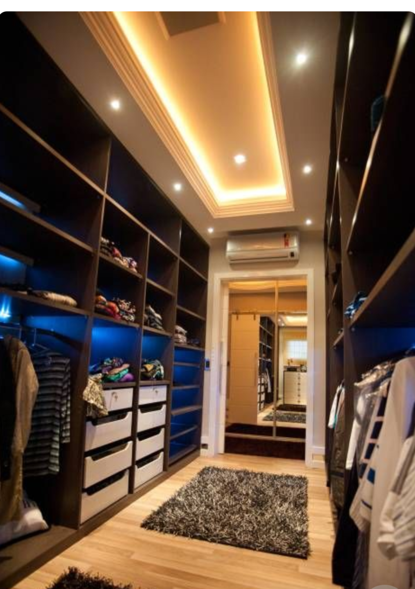 Большая открытая гардеробная комната с комбинированным наполнением Мурманск
