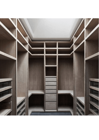 П-образная гардеробная комната в классическом стиле Мурманск