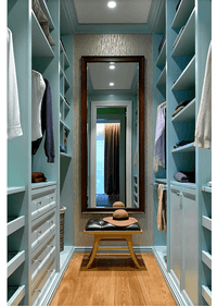 Параллельная гардеробная комната с большим зеркалом Мурманск